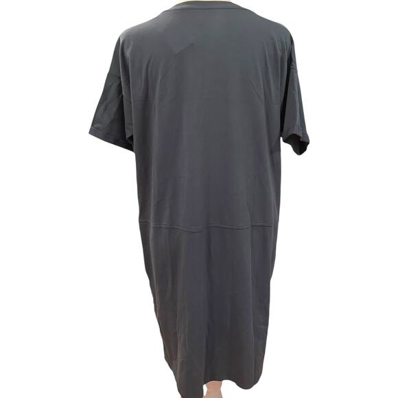 Eileen Fisher Women's PM Eucalyptus Organic-Cotton Jersey Round-Neck Dress NWT - Picture 4 of 9